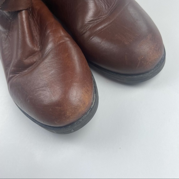 Audrey Brook brown Leather Zip Up Riding High Boots Size 8M - Picture 2 of 14